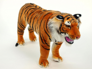 Velký plyšový tygr stojící, délka 178cm, výška 74cm, oranžový