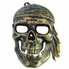 Maska karnevalová - Pirát lebka zlatá