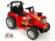 Elektrický traktor 12V s 2,4G dálkovým ovládáním červený