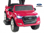 Elektrické auto Ford Ranger s vodící tyčí, stříškou a madly, pro nejmenší, růžový lakovaný