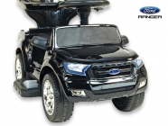 Elektrické auto Ford Ranger s vodící tyčí, stříškou a madly, pro nejmenší, černá metalíza