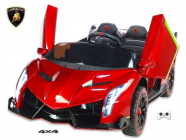 Elektrické auto Lamborghini Veneno s 2.4G, 4x4, dvoumístné, vínová metalíza