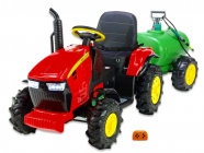 Elektrický traktor Hello s cisternovým vlekem a stříkačkou, 2,4G, gumovými nafukovacími koly, červený