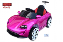 Elektrické auto Neon Sport 4x4 s 2.4G dálkovým ovládáním, vodící tyčí, lakovaný růžový
