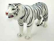 Velký plyšový tygr stojící, délka 178cm, výška 74cm, bílý
