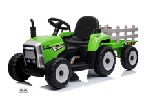 Elektrický traktor Rozkošný s vlekem, 2,4G, zelený