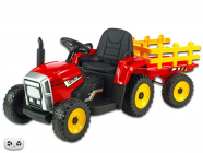 Elektrický Rozkošný traktor s vlekem, 2,4G, červený