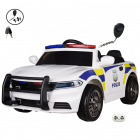 Elektrické auto policie POLIS s 2,4G, megafon, policejní LED a zvukové efekty, bílé