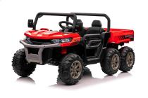 Elektrické auto dvoumístný Kipper farmer s 2,4G, elektrickou korbou, 24V/7Ah, motory 4x120W, červený