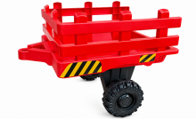 Originální velký vlek za traktor Agricultur, 1 nápravový, 2 EVA kola, červený