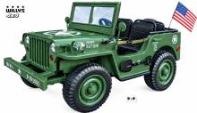 Elektrické auto Jeep Willys s 2,4G, 4x4, 24V, 3 místný, green army