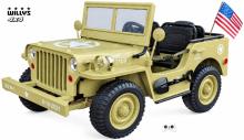 Elektrické auto Jeep Willys s 2,4G, 4x4, 24V, 3 místný, macha army