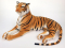 Obrovský plyšový tygr ležící, délka 200cm, oranžový